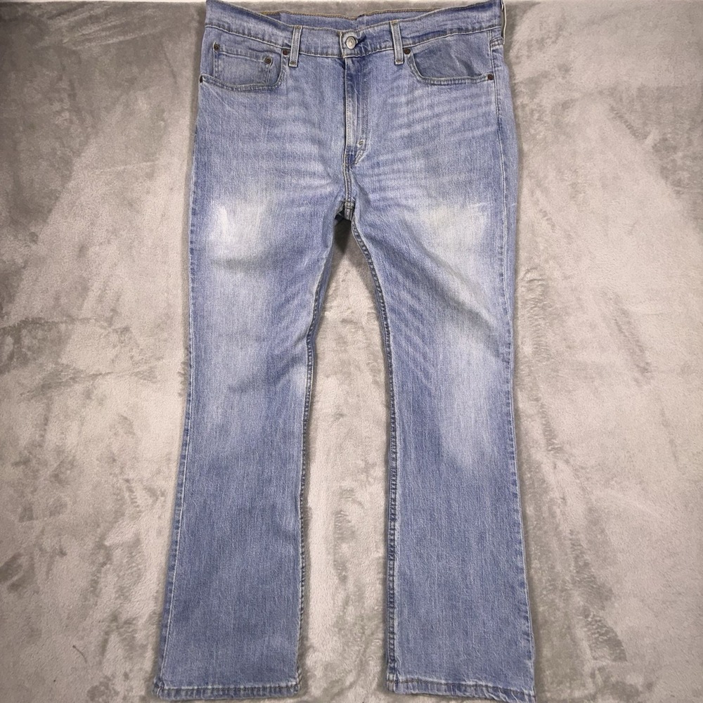 Levi 527 Slim Bootcut Jeans Mens 36x32 Low Rise Denim Light Wash Blue Cowboy
